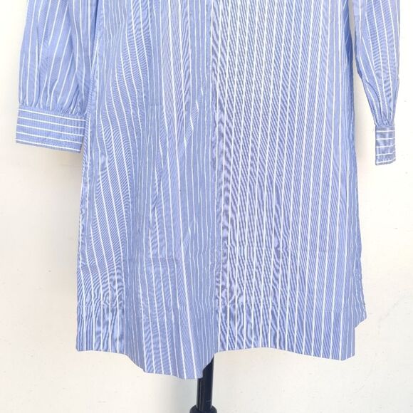 Entireworld Blue White Stripe Shirt Dress Size Small Long Sleeves - Picture 5 of 9
